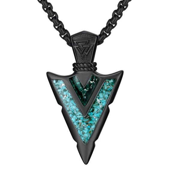 Sterling Silver Arrowhead Pendant Necklace Viking Celtic Amulet Jewelry
